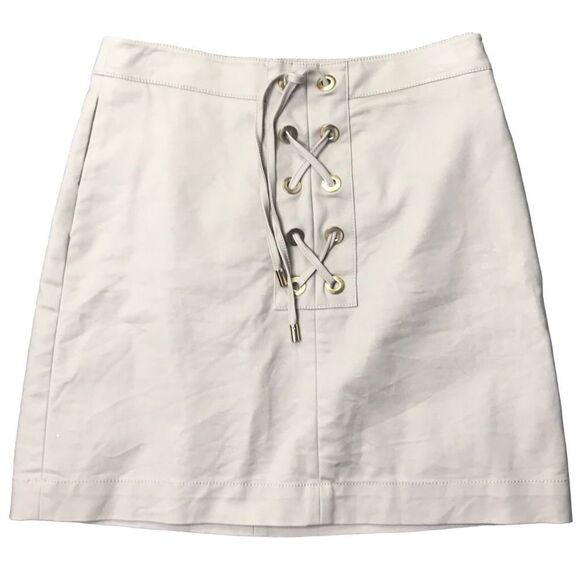 Michael Michael Kors tan mini skirt lace front detail size 2 - Picture 1 of 4